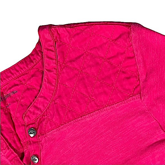 4/$32 Croft & barrow size Xl pink 3/4 sleeve shirt quilted type design on top - Picture 4 of 9